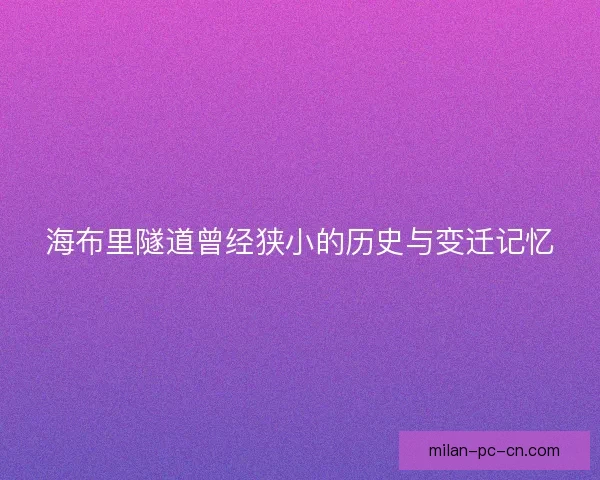 海布里隧道曾经狭小的历史与变迁记忆