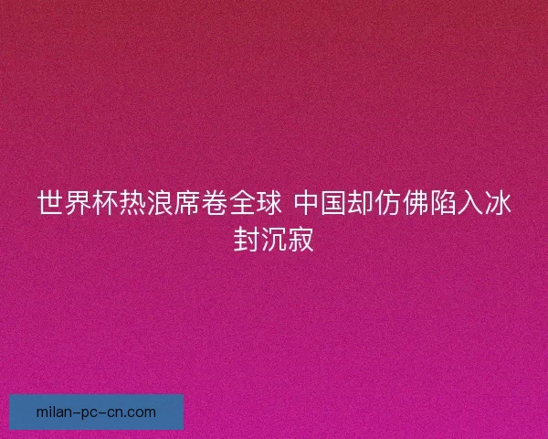 世界杯热浪席卷全球 中国却仿佛陷入冰封沉寂 世界杯热浪席卷全球 中国却仿佛陷入冰封沉寂
